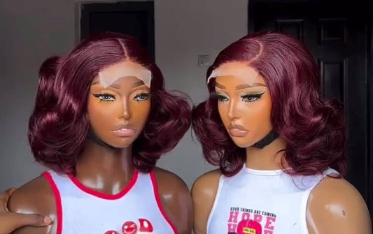 💯Human Hair 12 inches flip bounce wig 5by5 closure and Glueless